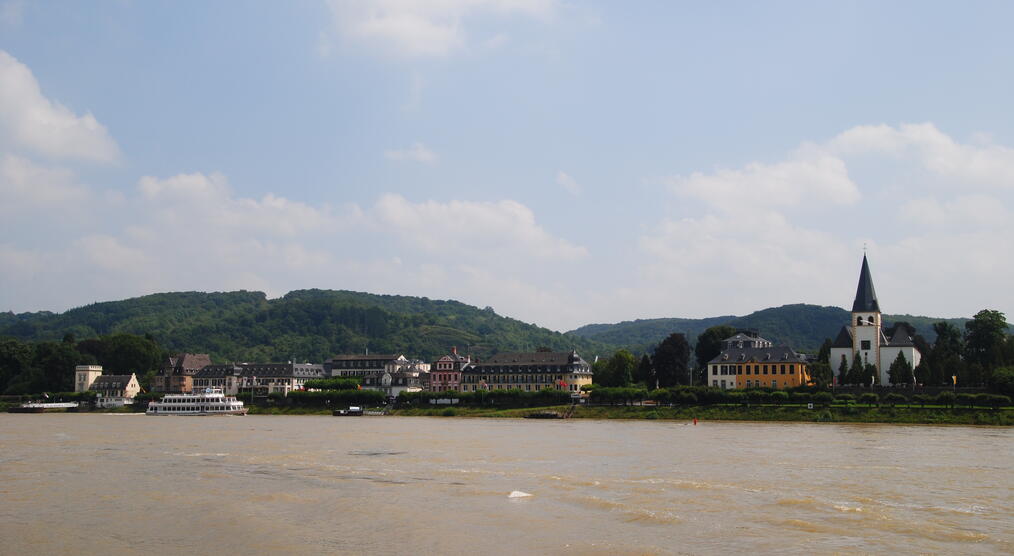 Stadt Unkel; Blick vom Rhein 