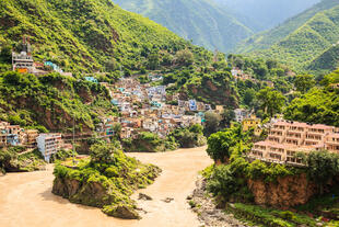 Dorf am Ganges Fluss