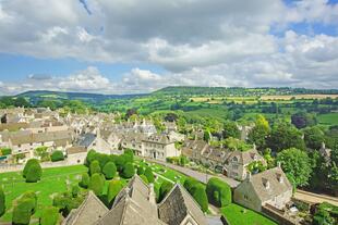Aussicht über Painswick in Cotswolds
