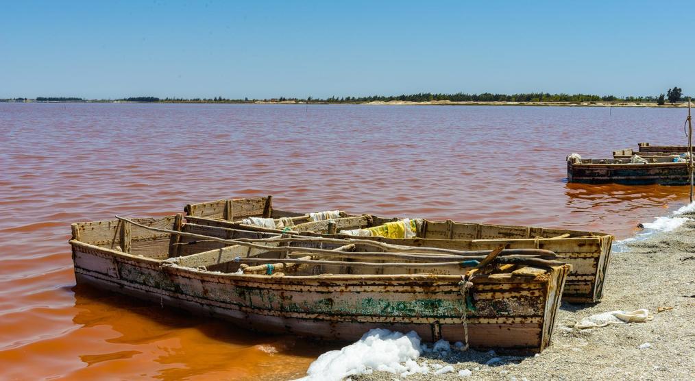 Boote am Lac Rose, Senegal