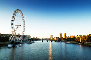 Das Riesenrad London Eye an der Themse