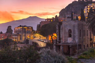 Taormina mit Blick auf den Ätna