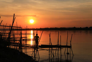 Fischermann am Mekong