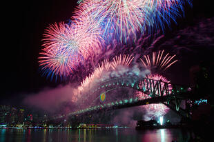 Feuerwerk an der Harbour Bridge 