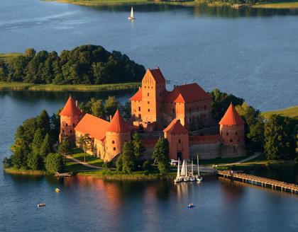 Burg Trakai aus der Vogelperspektive