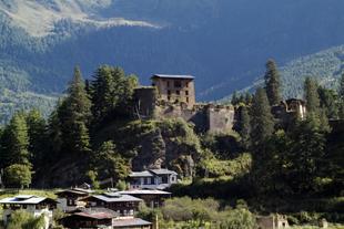Blick auf Drukyel Dzong