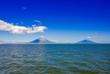 Blick auf die Insel Ometepe mit den Vulkanen Concepción und Maderas