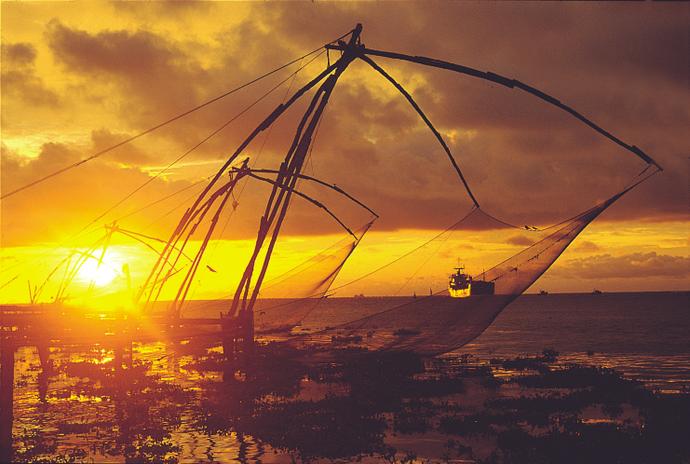 Sonnenuntergang an den Backwaters 