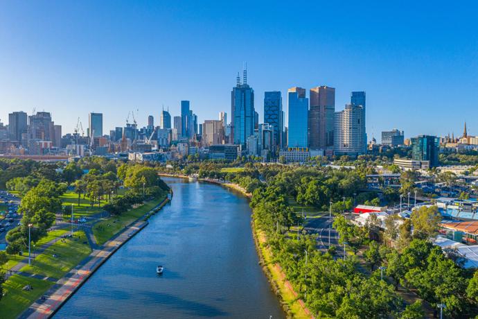 Der Yarra-Fluss in Melbourne in Australien