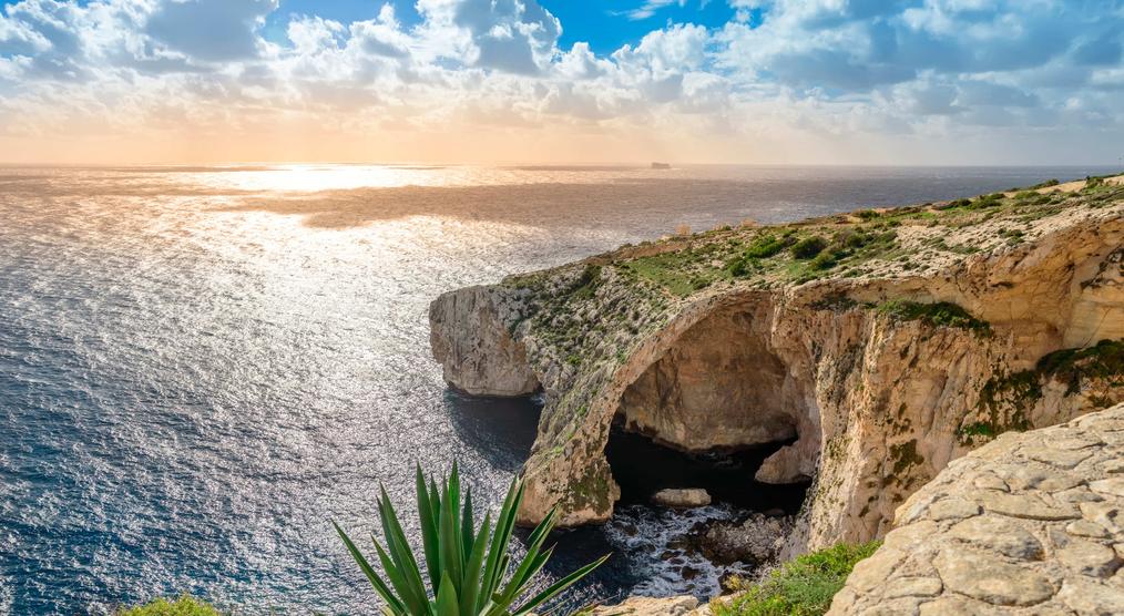 Sonnenuntergang mit Blick auf Blaue Grotte Sehenswürdigkeit Malta