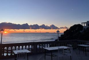 Ausblick bei Sonnenuntergang