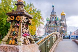 Detail einer Brücke in St. Petersburg