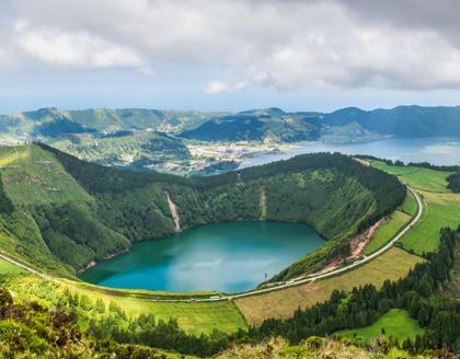 Panorama Sete Cidades mit Lagoa de Santiago