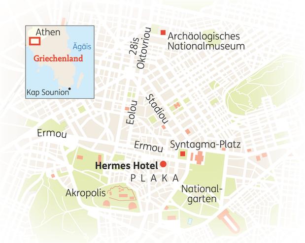 Reiseroute der 5 Tage Athen Reise