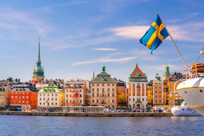 Blick auf die Altstadt Gamla Stan in Stockholm