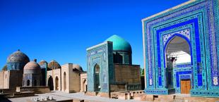 die blauen Mausoleen von Shah-e Sende in Smarkand