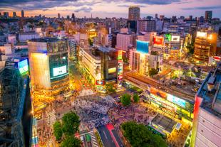 Kreuzung in Shibuya in Tokyo