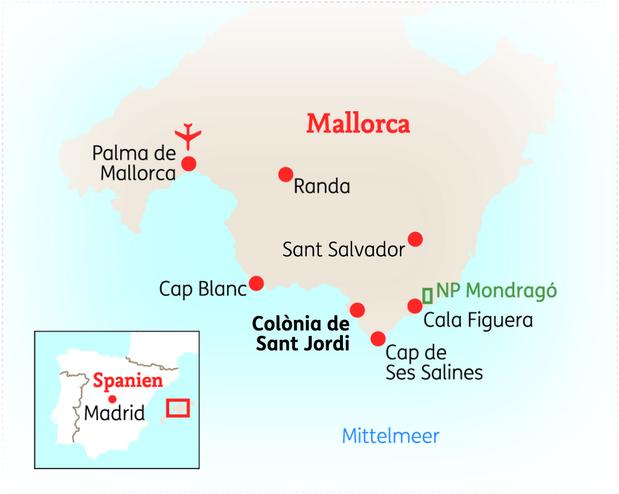 Reiseroute der 8 Tage Mallorca Reise