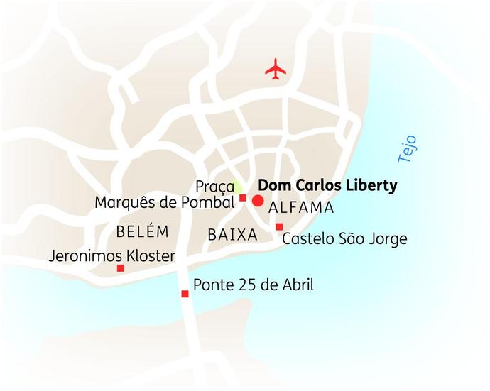 Reiseroute der 5 Tage Lissabon Reise