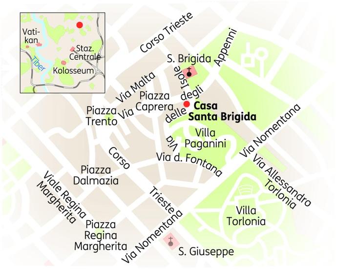 Reiseroute der 8 Tage Rom Reise