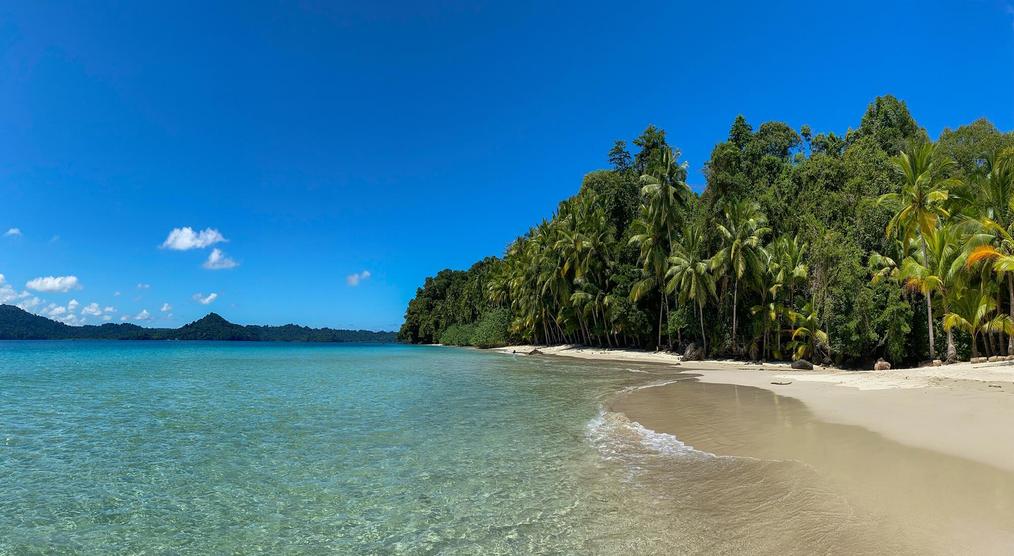 Tropischer Strand auf der Insel Coiba