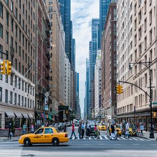 Typischer Verkehr in Manhattan, New York City