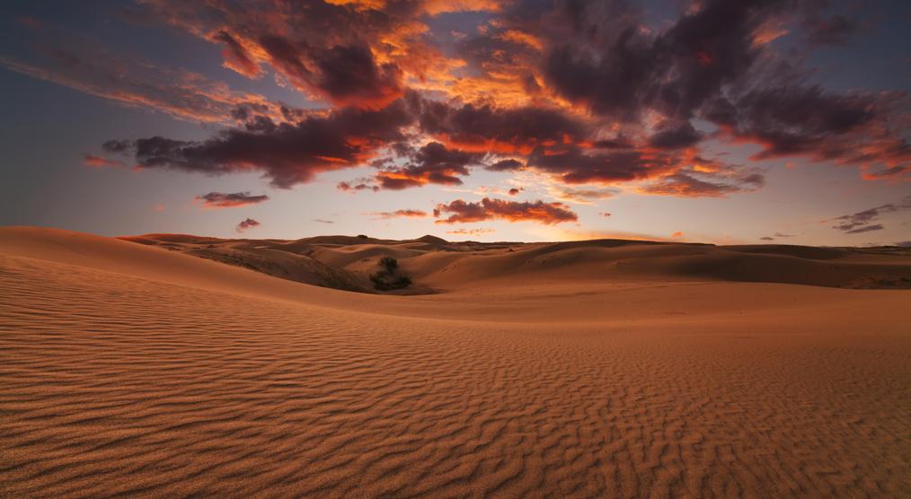 Sonnenuntergang in der Wüste Gobi