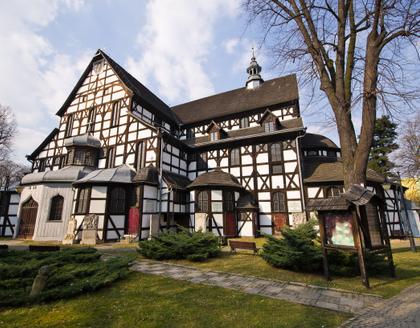 Die Fachwerkkonstruktion Friedenskirche in Schweidnitz