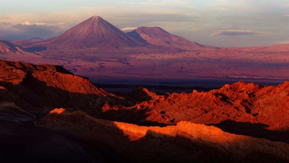Panorama im Licht des Sonnenuntergangs