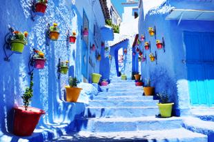 Straße in der "Blauen Stadt" Chefchaouen 