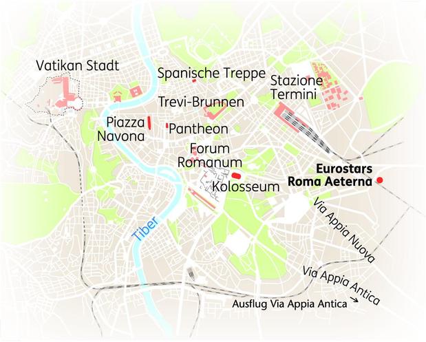 Reise Route der 6-tägigen Rom Reise