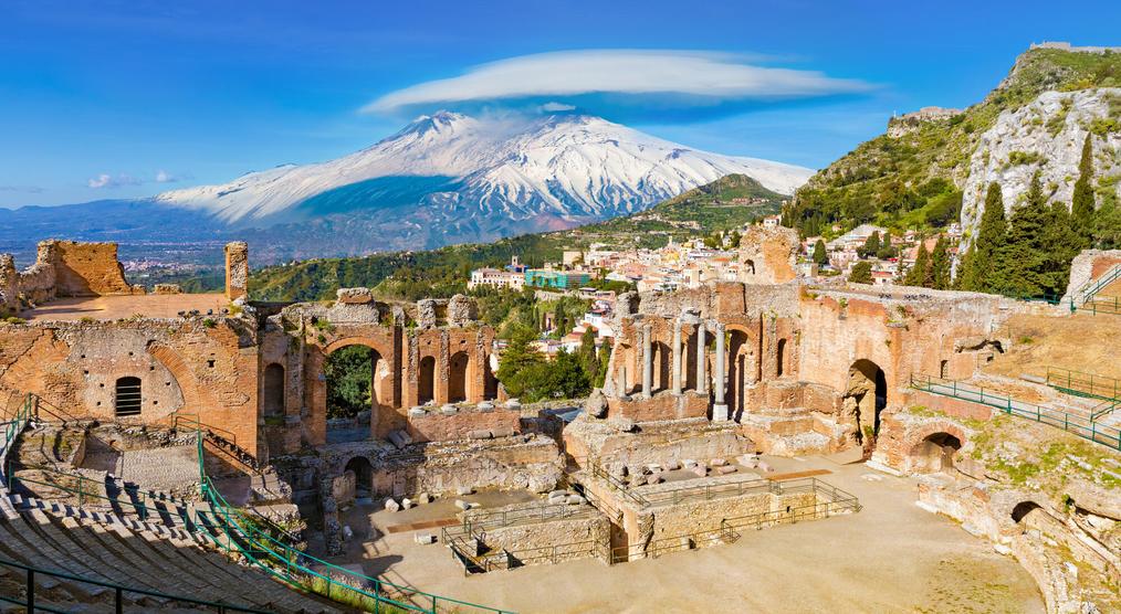 Ruinen des alten Theaters in Taormina ​