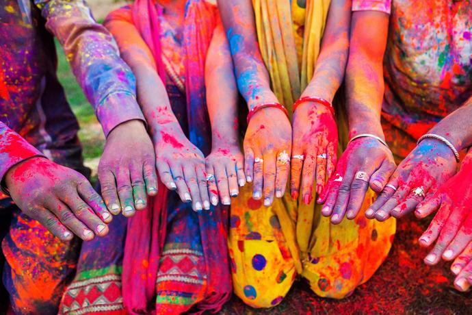 Holi-Fest in Indien und Nepal
