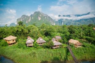 Dorf in Vang Vieng