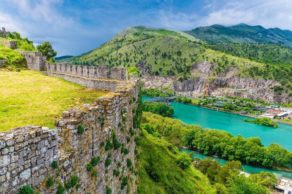 Blick von der Burg von Rozafa in Shkodra 
