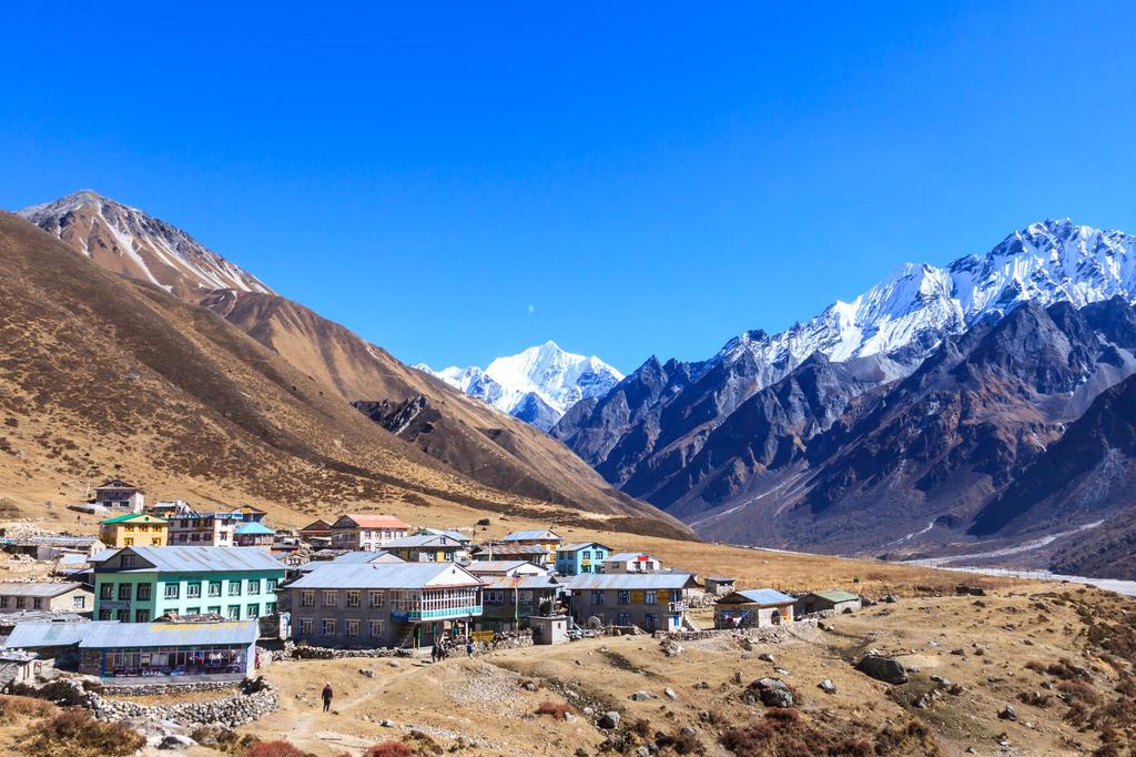 Traditionelles Bergdorf im Langtang-Nationalpark