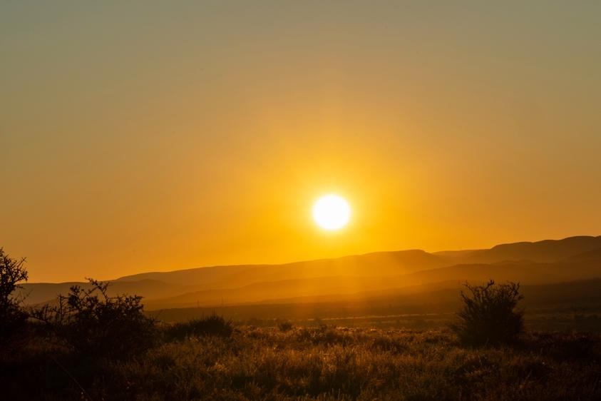 Sonnenuntergang in Addo