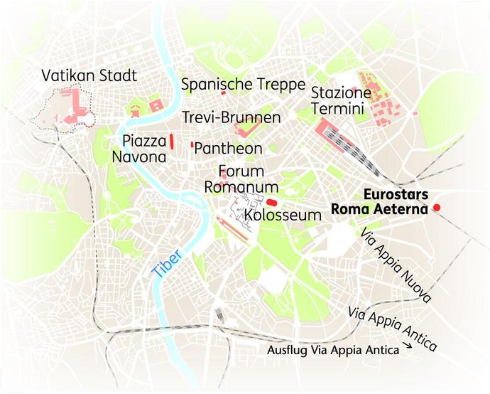 Reise Route der 6-tägigen Rom Reise