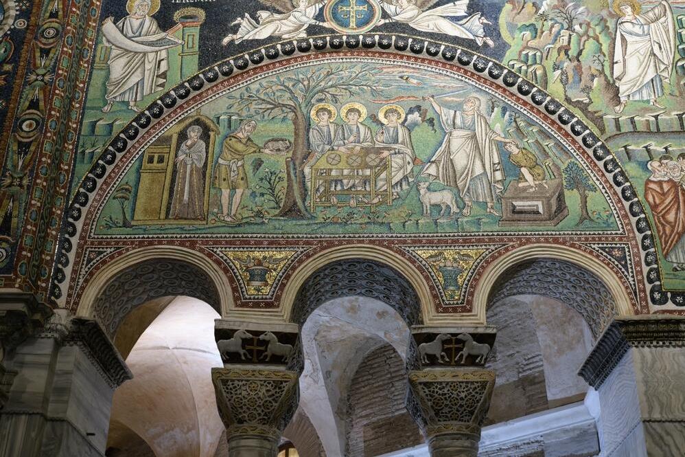 Zeichnungen in der San Vitale Basilique