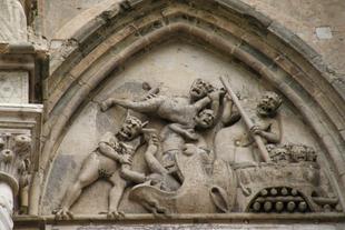 Reliefs am Dom San Giorgio in Ferrara