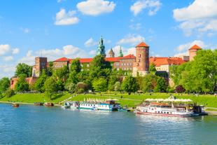 Blick auf den Wawel-Hügel in Krakau