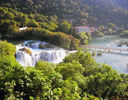Krka Wasserfälle Skradinski buk von oben