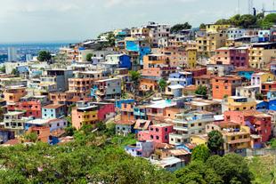 Farbiger Santa Ana Hügel in Guayaquil