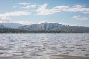 See und bergige Landschaft in Arba Minch