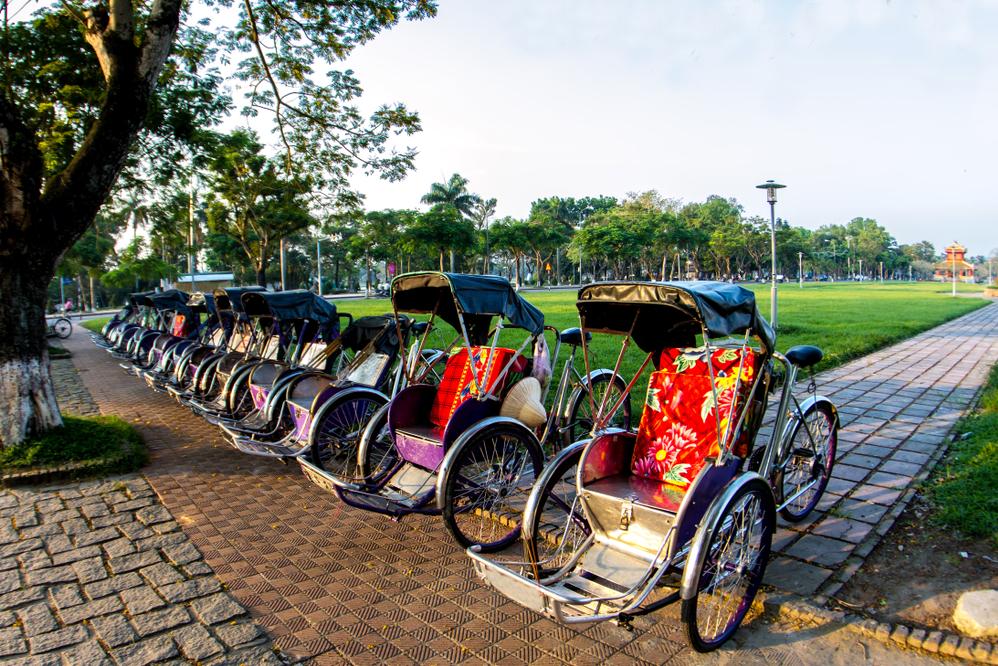 Fahrradrikschas in Hue
