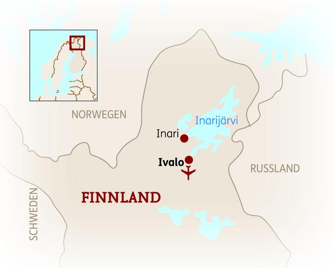 Reiseroute der 8 Tage Finnland Reise