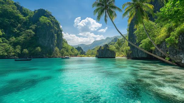 Blick auf die Buchten auf El Nido bei einer Philippinen Reise