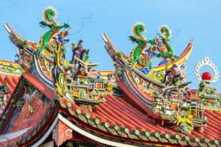 Dekoration des chinesischen Kuan Yin Tempels 