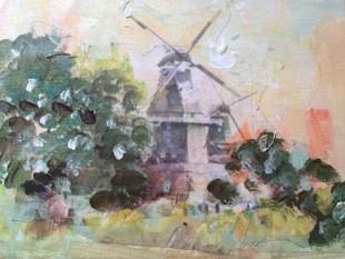 Gemälde der Greetsieler Zwillinge der Kursleitung Katrin Neumann