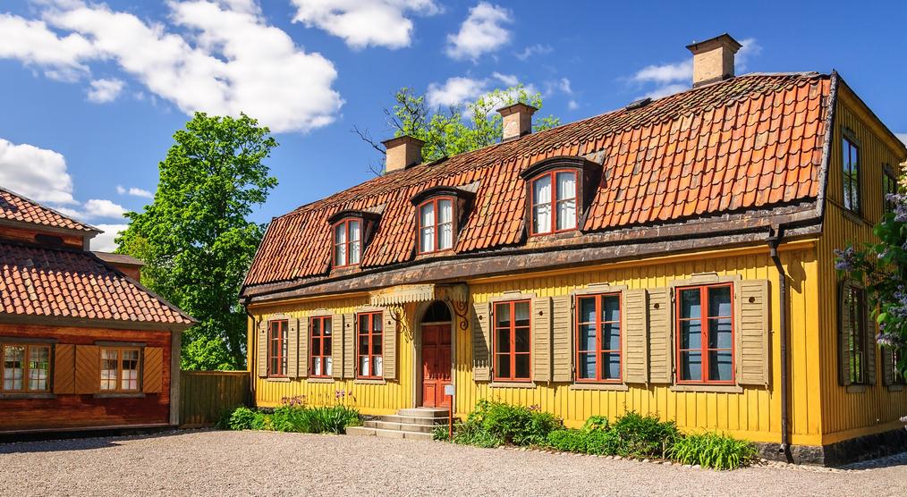 Traditionelle schwedische Behausung im Skansen Freilichtmuseum
